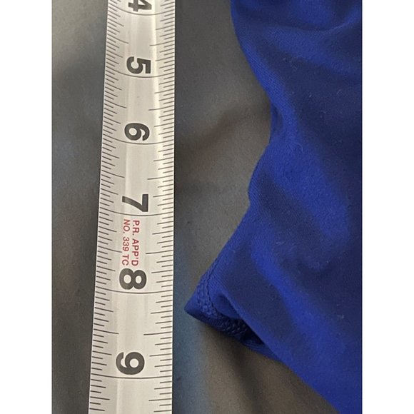 Nike Dri- Fit leggings size X Small royal blue cropped mesh patch Drawstring - Picture 7 of 8